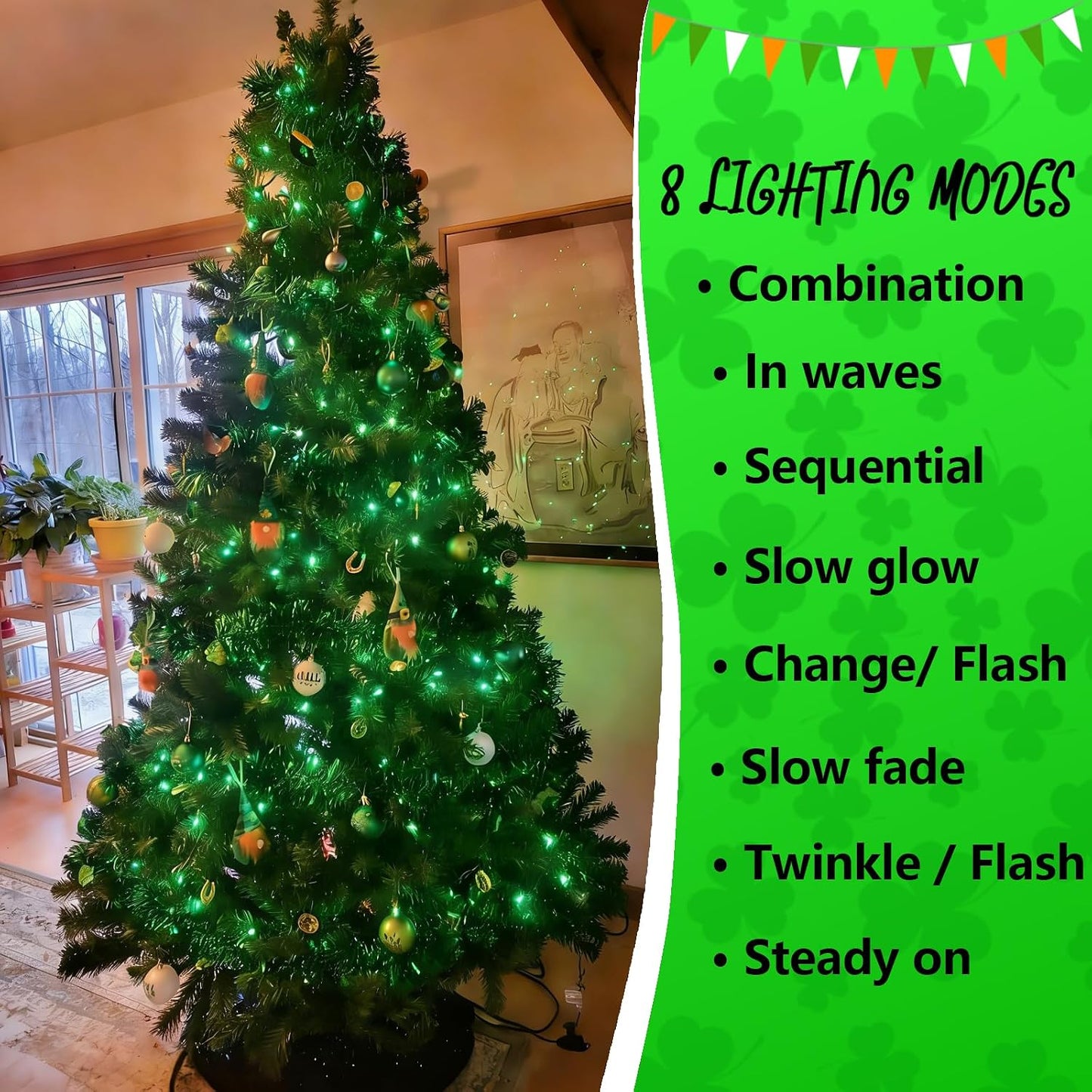 Guirnalda luces Navidad 66ft 200LED impermeable enchufable