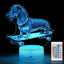Luz nocturna perro salchicha con control remoto 16 colores