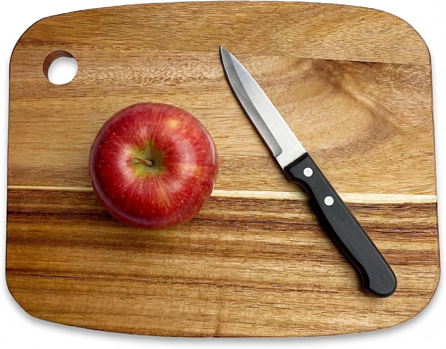 Tabla cortar acacia con agujero para colgar cocina