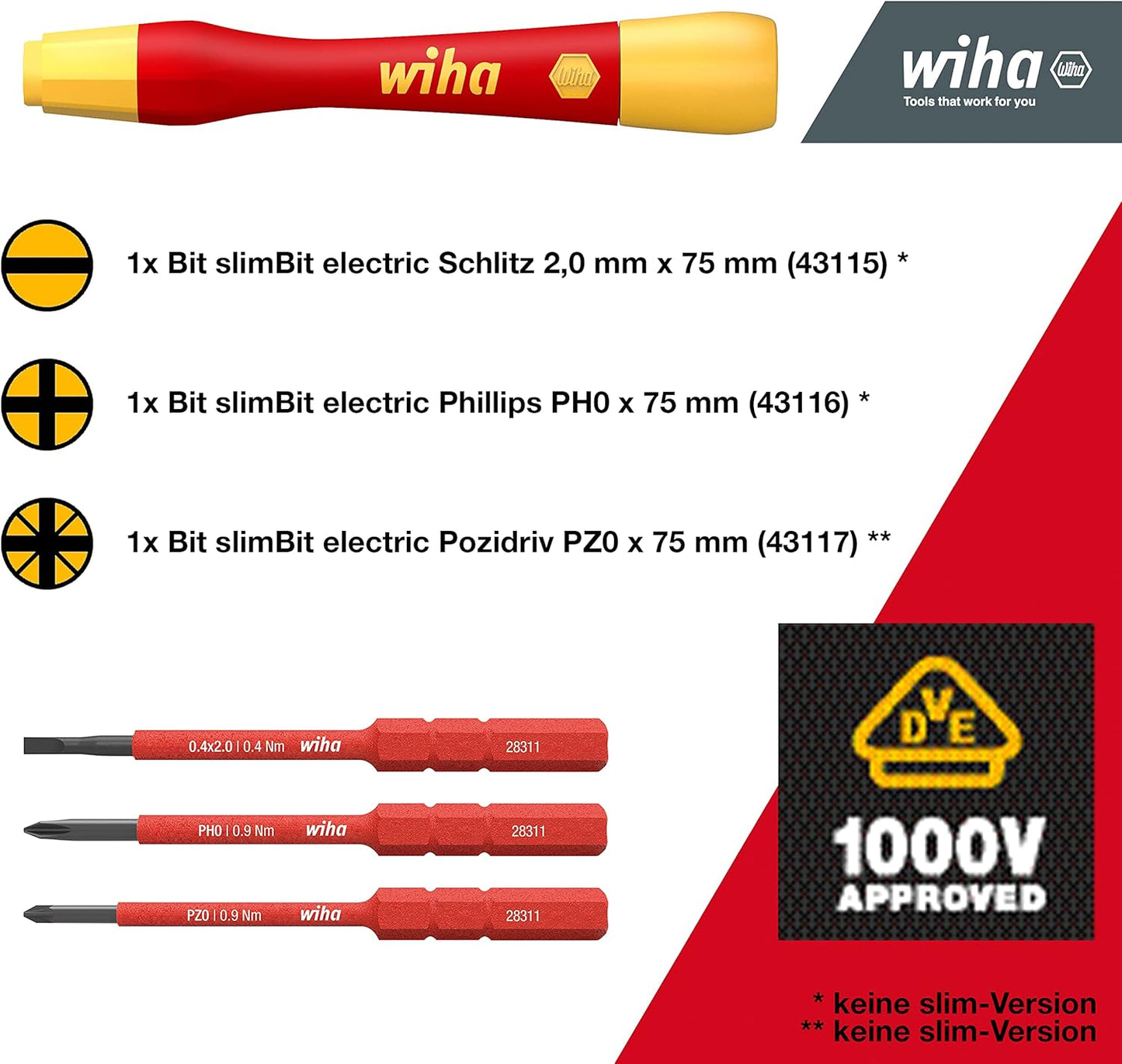 Set 4 pzas herramientas bricolaje Wiha