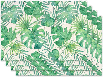 4 Manteles Hojas Palmera Monstera para Interior Exterior