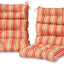 Cojín respaldo alto 44x22pulg exteriores set 2 rayas coral