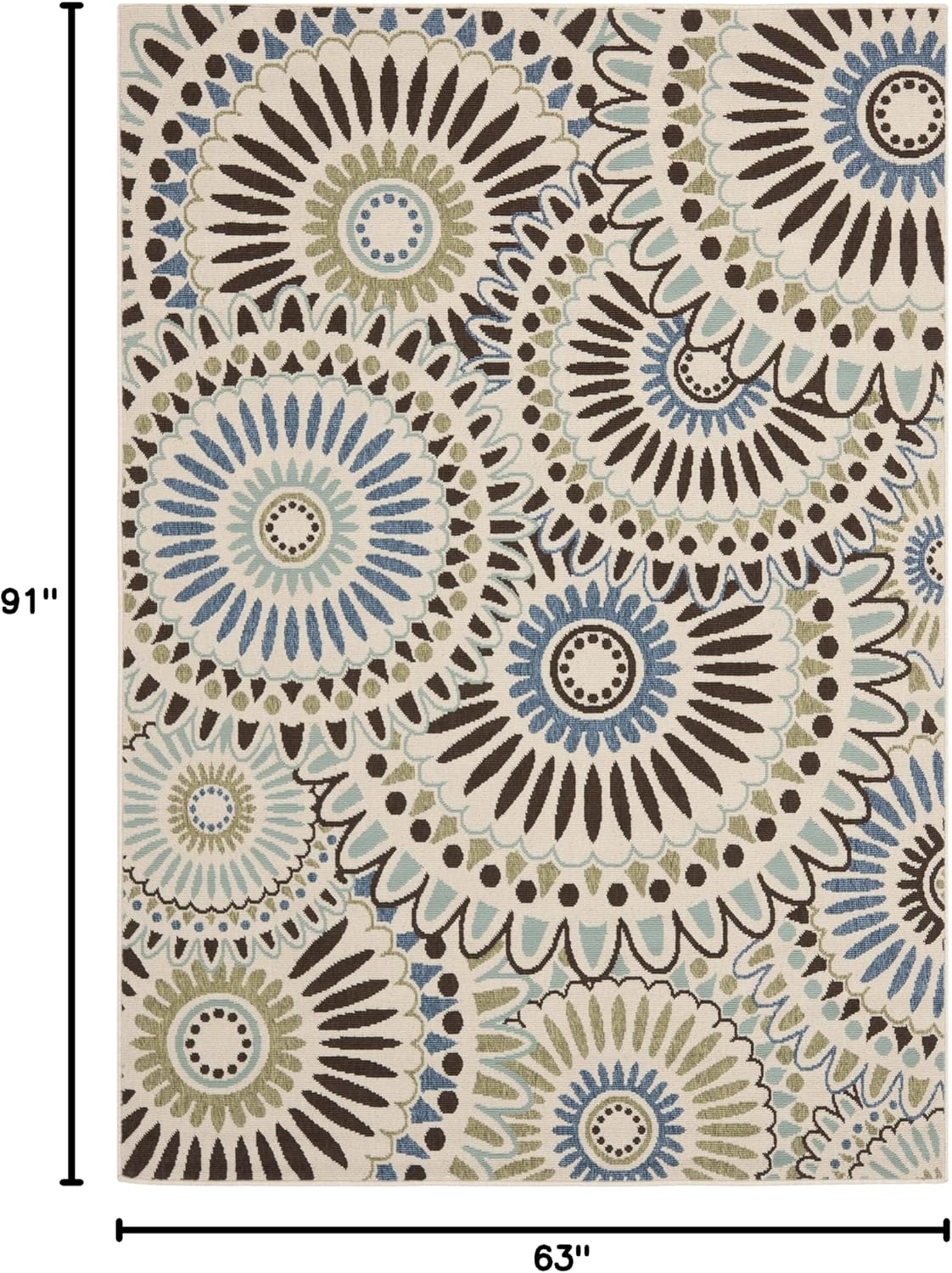 Tapete Polipropileno Veranda Crema Azul