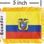 Bandera Ecuador 3x5pulg mini para auto ventosa dorada