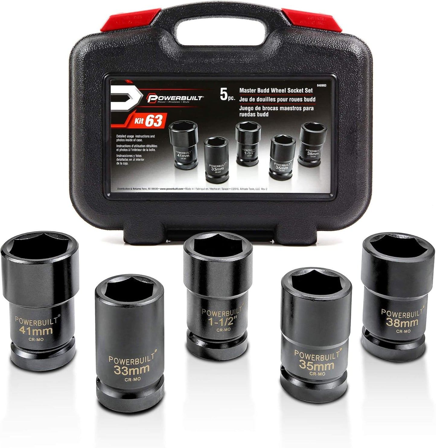Set herramientas rueda camión estuche