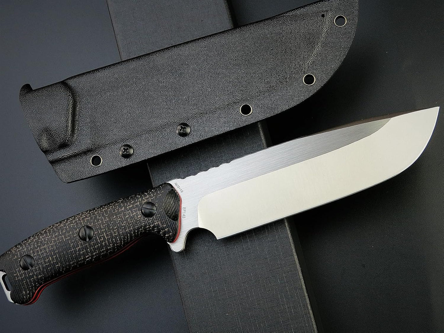 Cuchillo EDC Hoja Aus-10 Mango Micarta Tanga Completa
