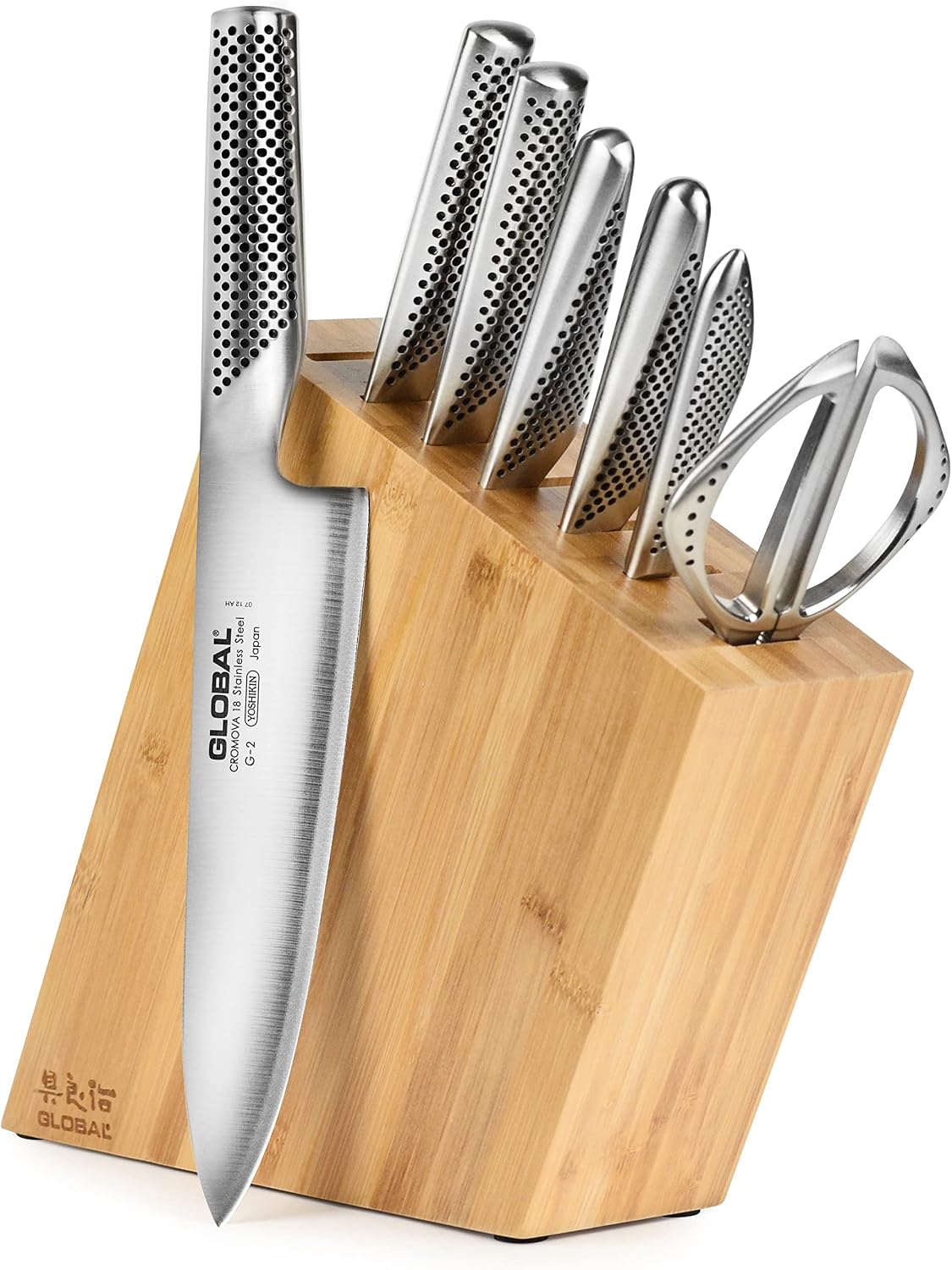 Set 8 Pzas Cuchillos Bloque Bambú
