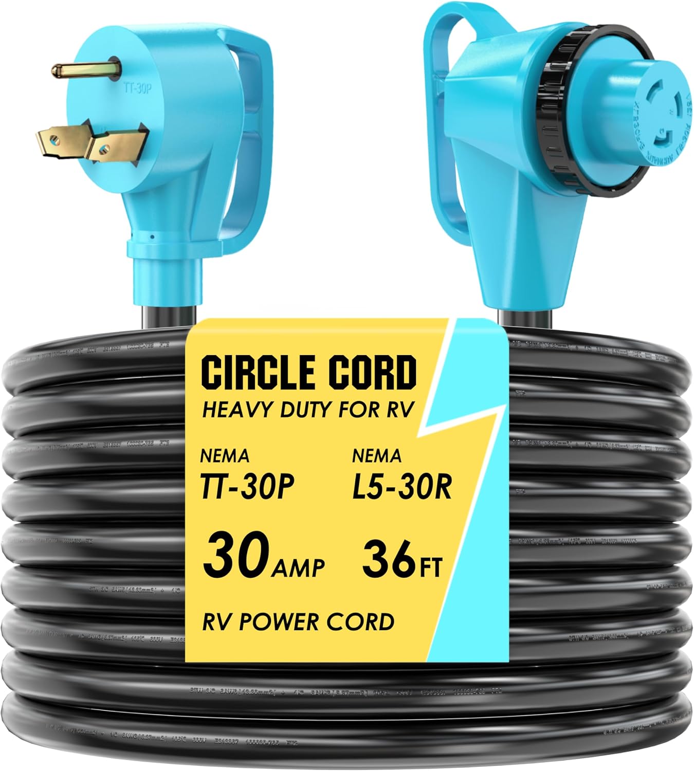 Cable alimentación caravana 30A 36" STW cobre puro