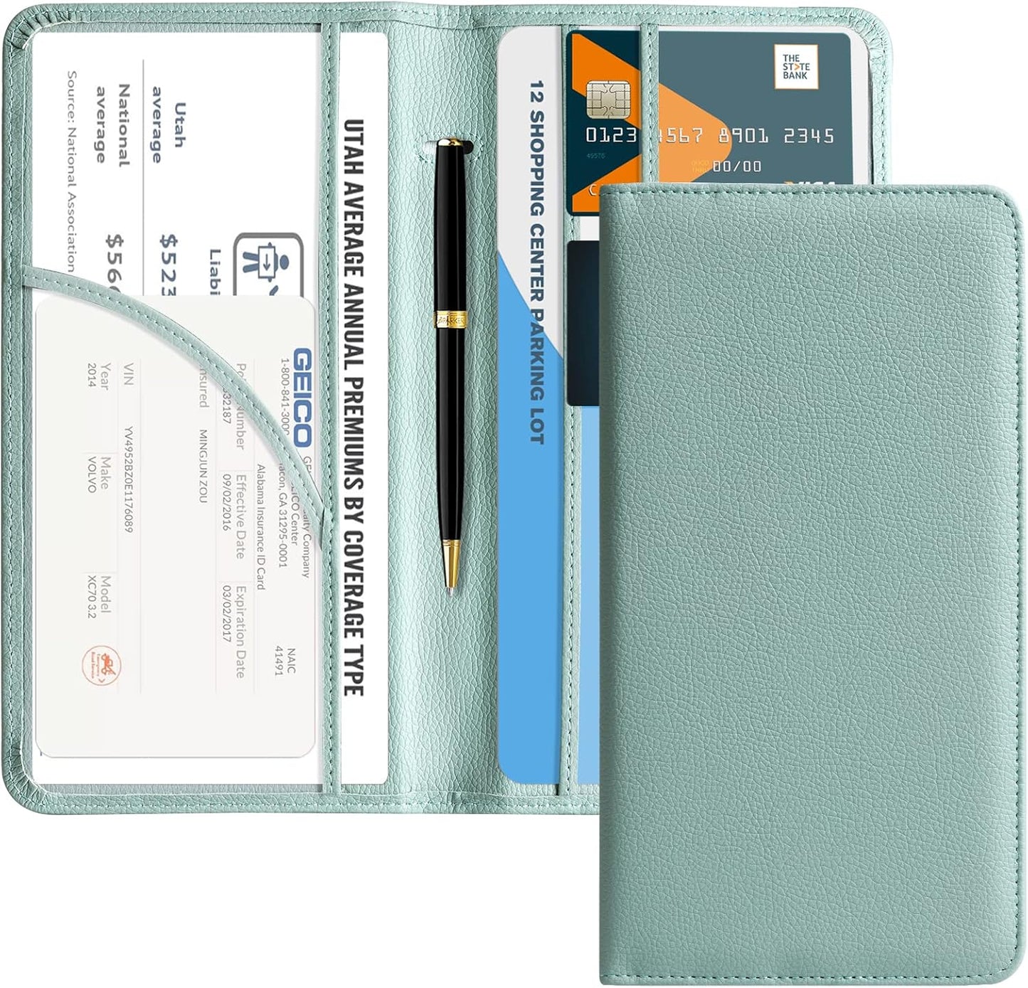 Estuche guantera auto con cierre magnético documentos