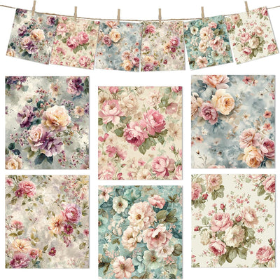 6 Pzas Paños Suecos Reutilizables Florales Vintage