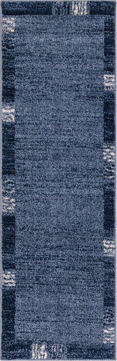 Alfombra corredor 2x6' inspirada contemporánea azul marino