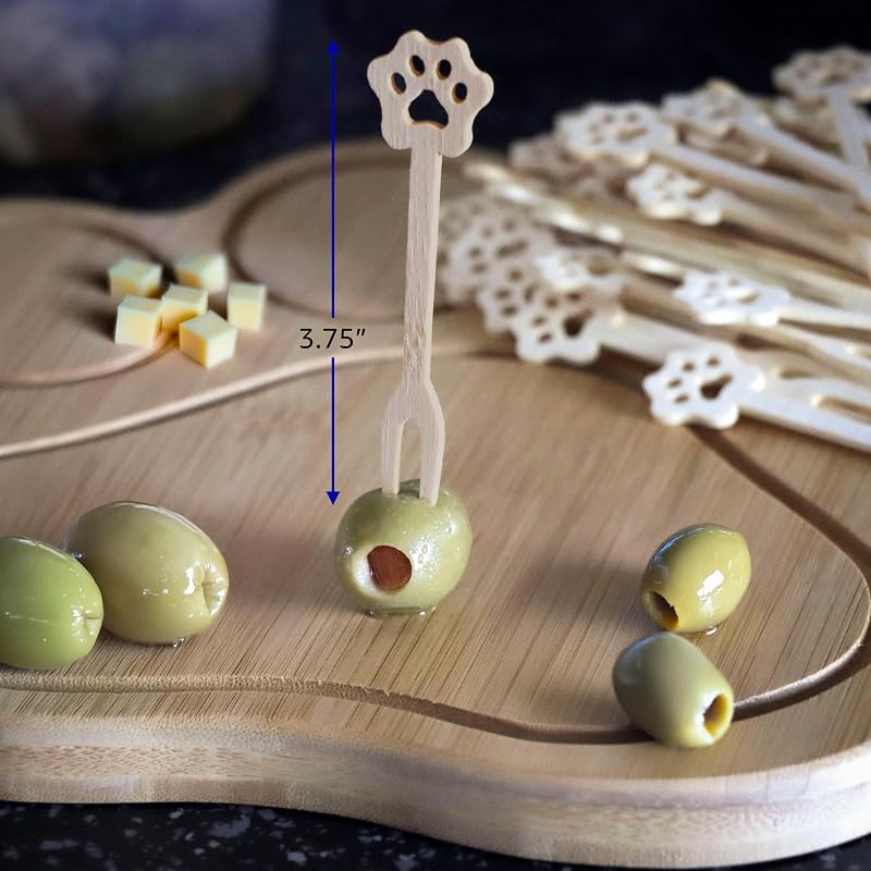 Tenedores madera decorativos para aperitivos queso frutas