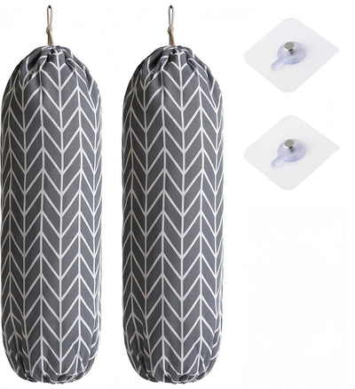 2 Soportes Bolsas Plástico Organizador Pared 22x9pulg Gris