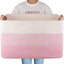 Cesta manta 108L sala 25x16x16" rosa y blanco