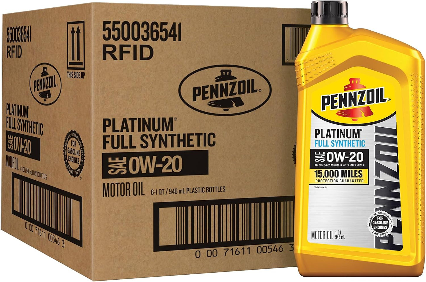 Aceite motor sintético platinum 0w20 1qt