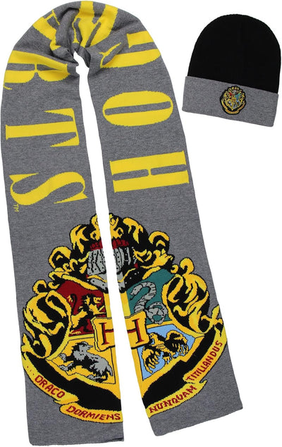 Bufanda y gorro punto logotipo Hogwarts multicolor