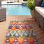 Alfombra área Ikat 2x8ft multi/borgoña