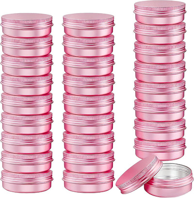 Latas aluminio rosa 1oz con tapa rosca set 28 recargables