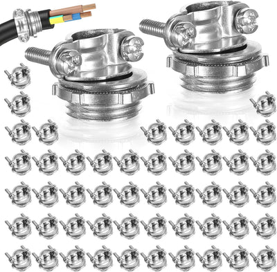 50 Uds Abrazadera Conducto Metálico para Cables Plata