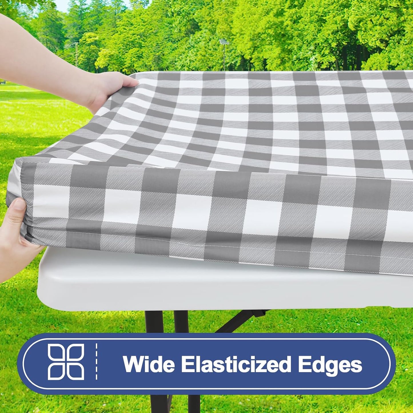 2 Pzas Manteles Picnic Elásticos Impermeables 8ft