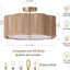 Lámpara techo ratán 3 luces estilo boho dormitorio