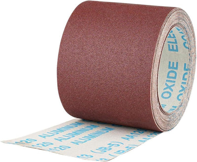 Rollo papel lija 3pulg x32.8ft grano 120 tela óxido aluminio