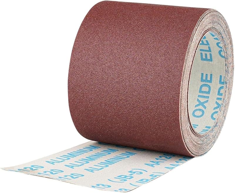 Rollo papel lija 3pulg x32.8ft grano 120 tela óxido aluminio