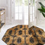 Alfombra octagonal 3x3ft negro gris/marrón claro