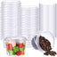 50 Cubos Plástico Transparente 8oz con Tapas y Asas