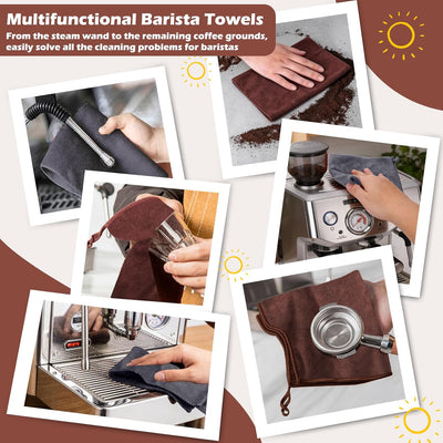 12 Pzas Toallas Microfibra Barista Profesional para Espresso