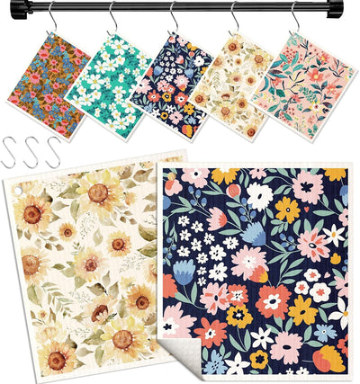 Paños cocina reutilizables con ganchos 5 pzas secado rápido