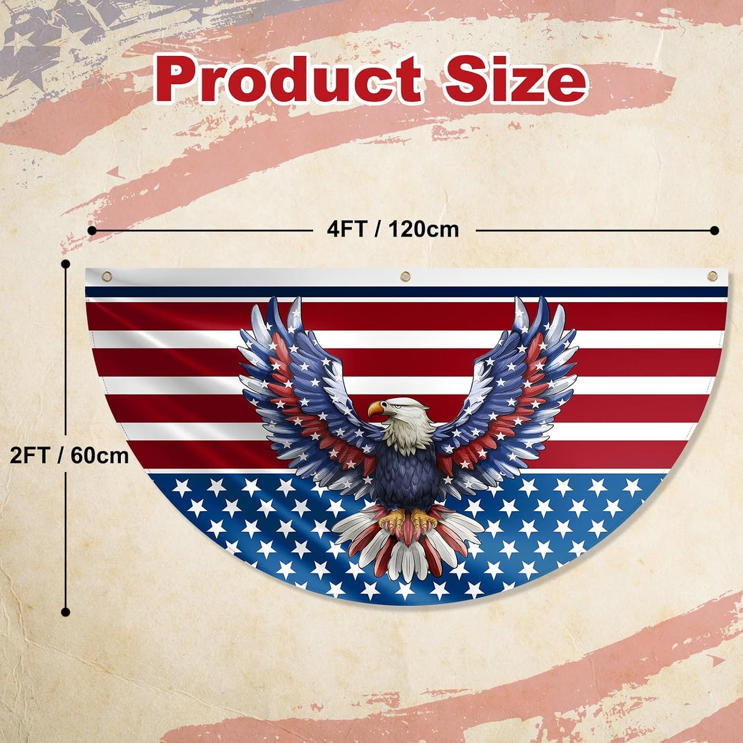 Bandera EE.UU. 2x4ft set 6 Banderines 250 aniversario