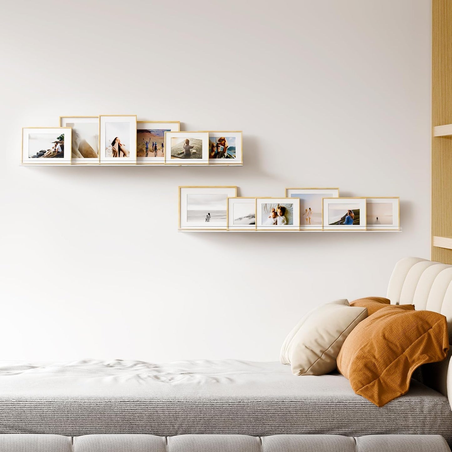 Estantes acrílicos 35.5" para organiz. pared 2uds