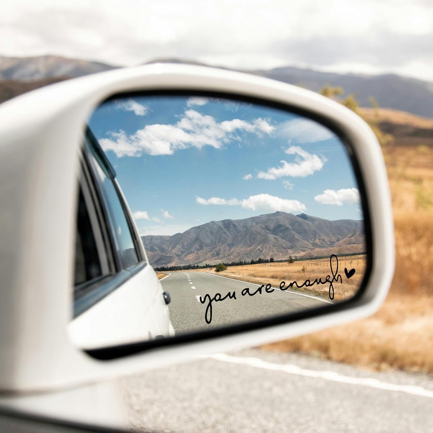 3 Pzas Adhesivo Espejo Retrovisor Coche Eres Suficiente Negra