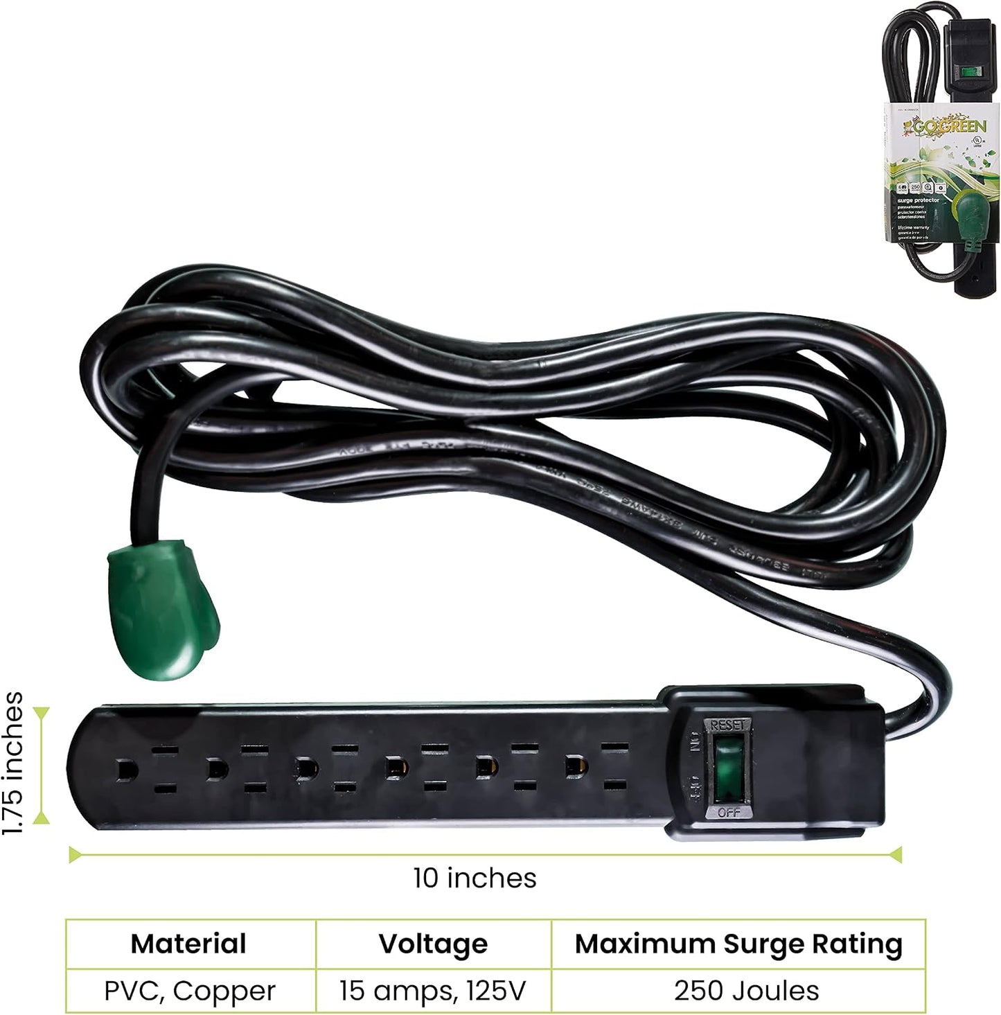 Protector sobrecarga con cable 6ft GG-16106MS