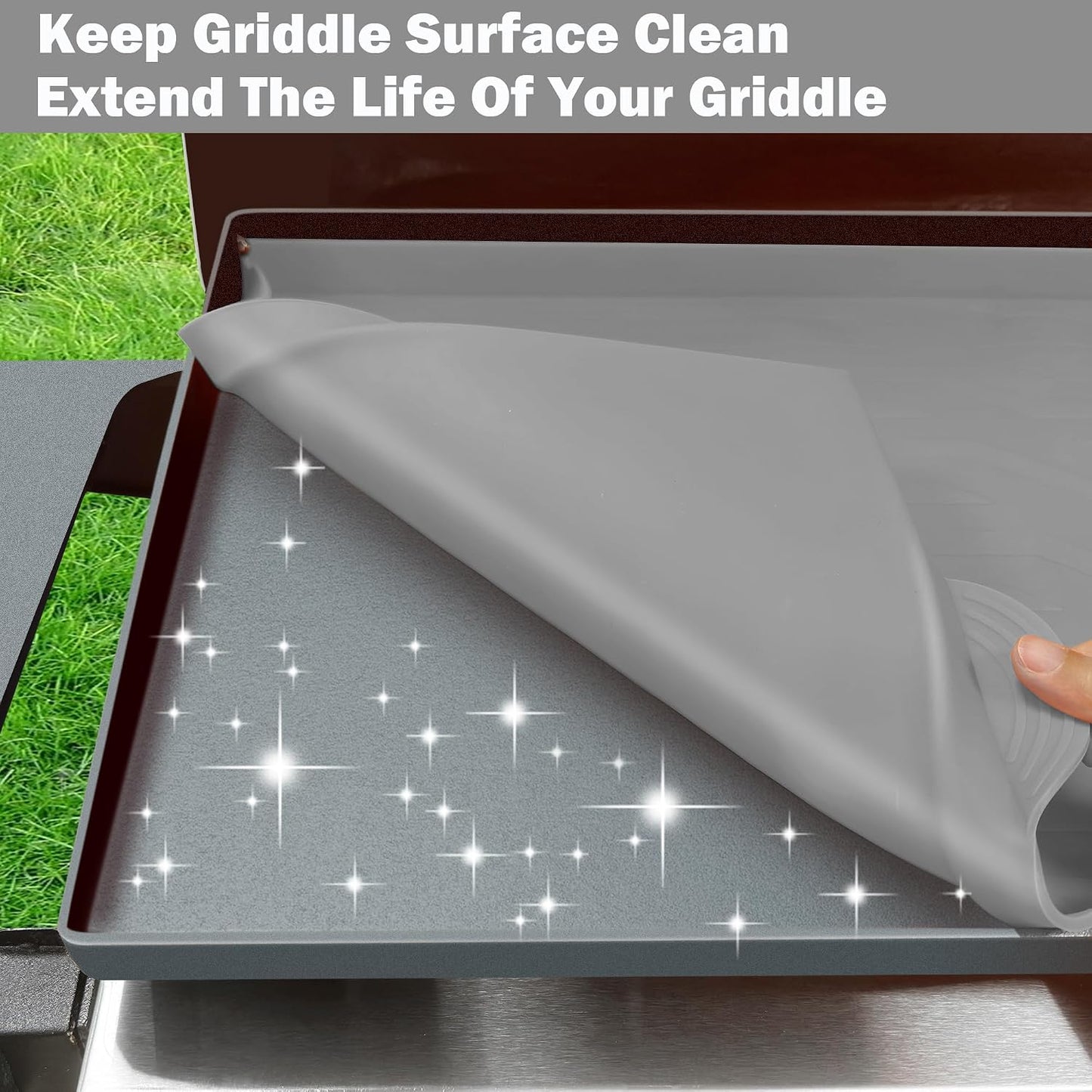 Alfombrilla silicona para plancha Blackstone 28pulg gris