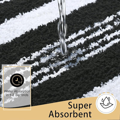 Alfombra baño absorbente 24x17pulg antideslizante negro