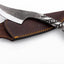 Cuchillo acero carbono forjado a mano con funda cuero