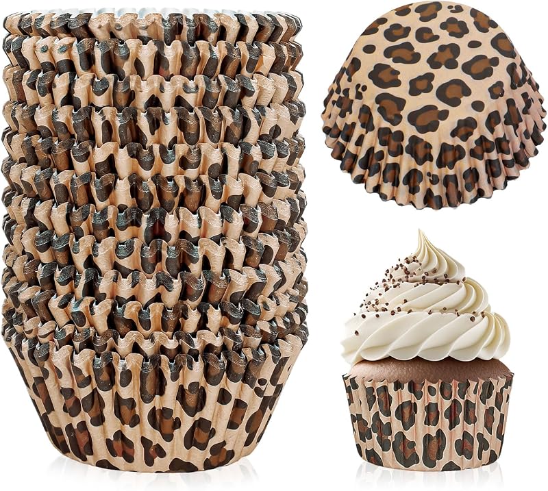 300 Forros Cupcakes Estampado Leopardo Tropicales Magdalenas