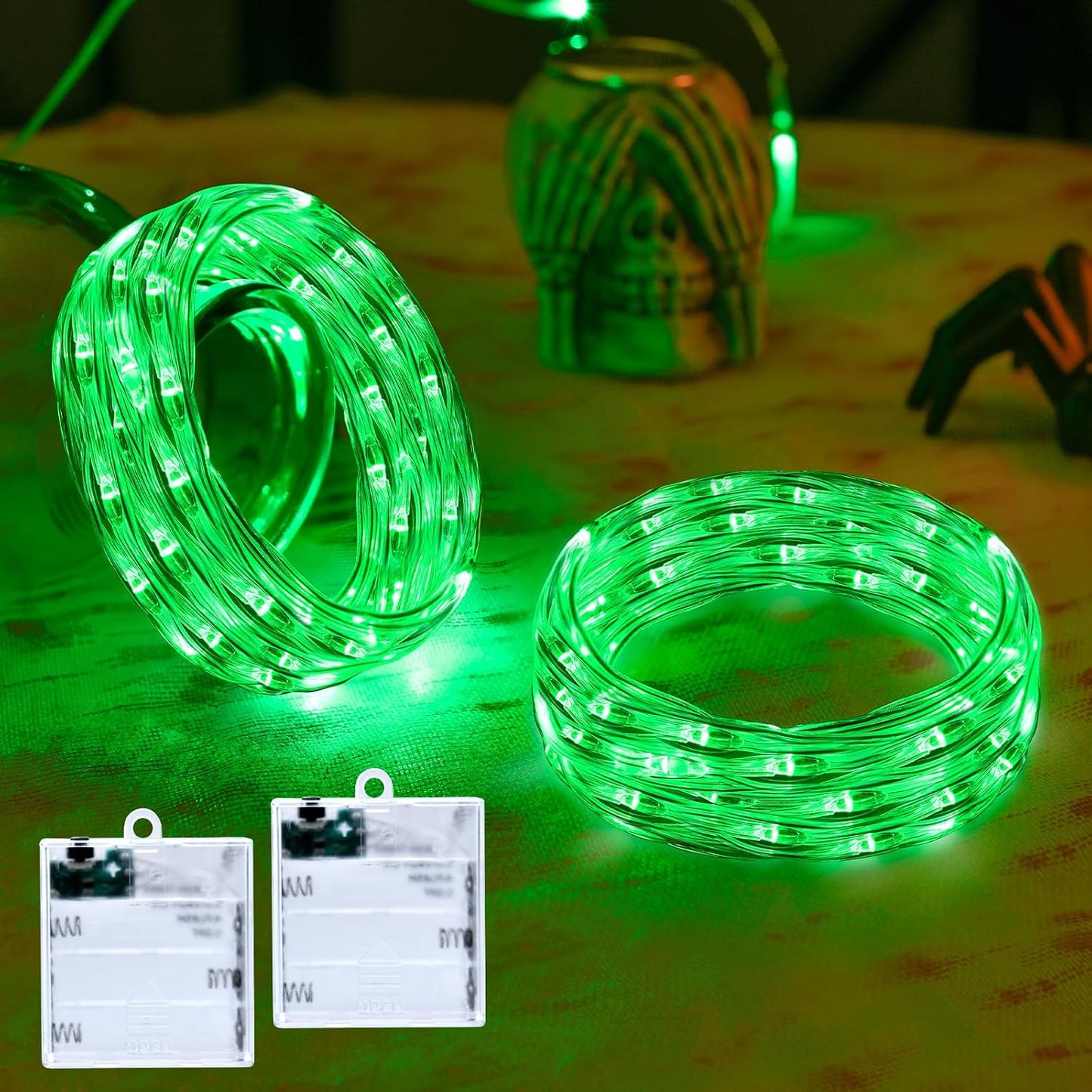 Luces hadas verdes 16.4pulg 50led temporizador