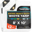 Lona polietileno blanco 8x10ft 12mil impermeable UV