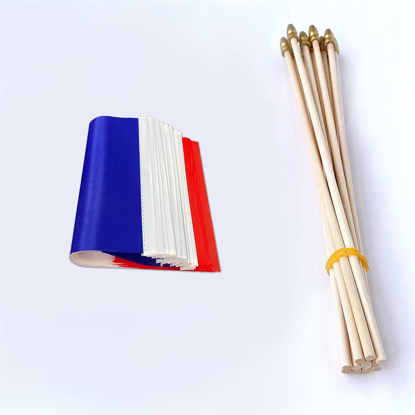 Banderas mano Francia 5x8pulg pack 12