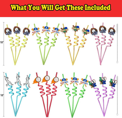 24 Popotes Reutiliz. para Fiesta Béisbol con Brochas