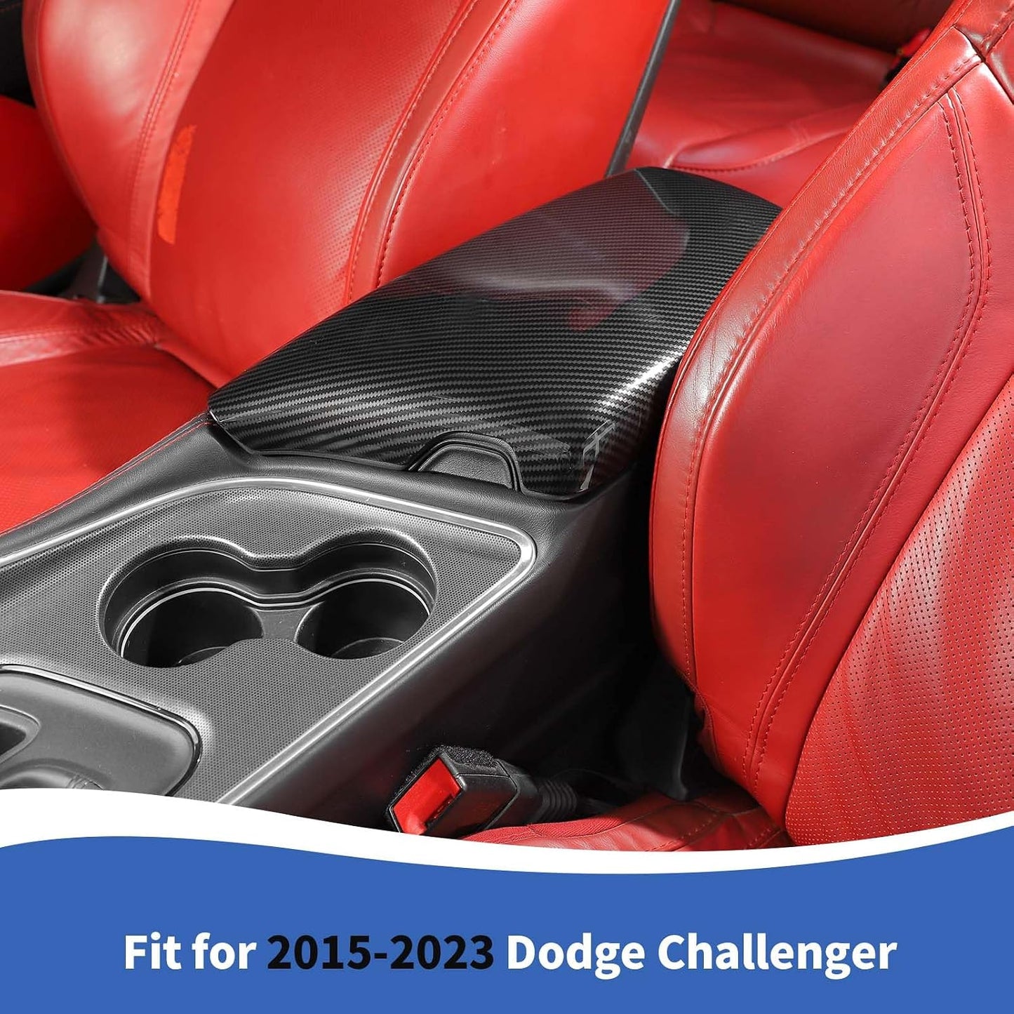 Cubierta consola central Dodge Challenger 15-24 fibra carbono