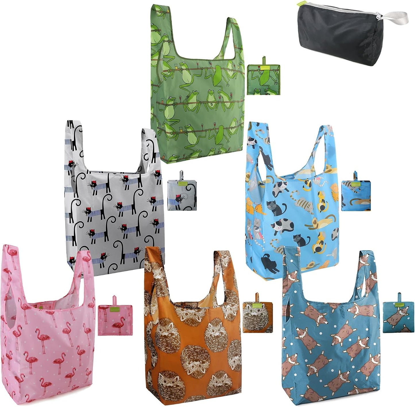 Bolsas reutiliz. para mujer colibrí cisne XL 6 Uds