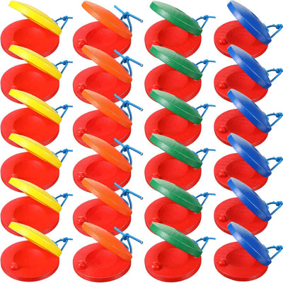 24 Castañuelas de Madera para Aplaudir y Ritmo Multicolor
