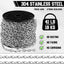 Cadena plateada 15.24m con 10 ganchos acero galvanizado