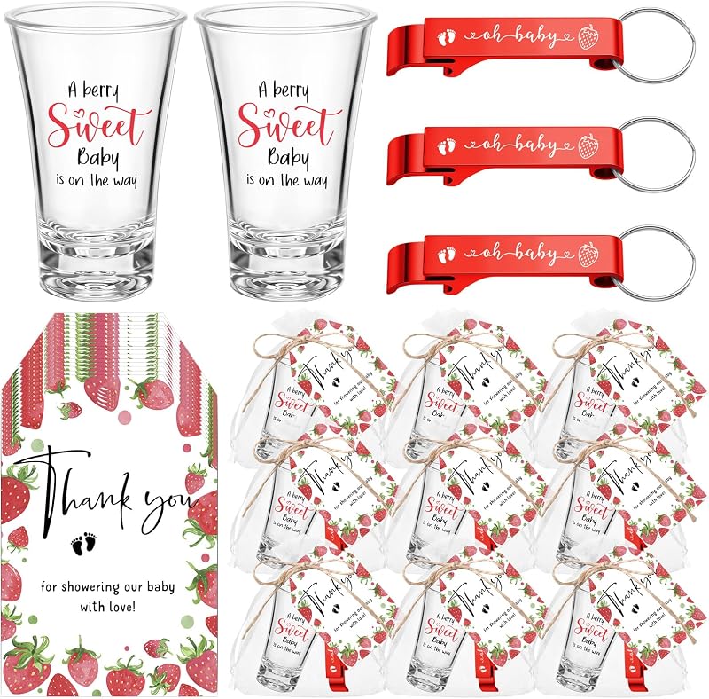 25 Vasos Chupito Baby Shower con Etiquetas y Bolsas