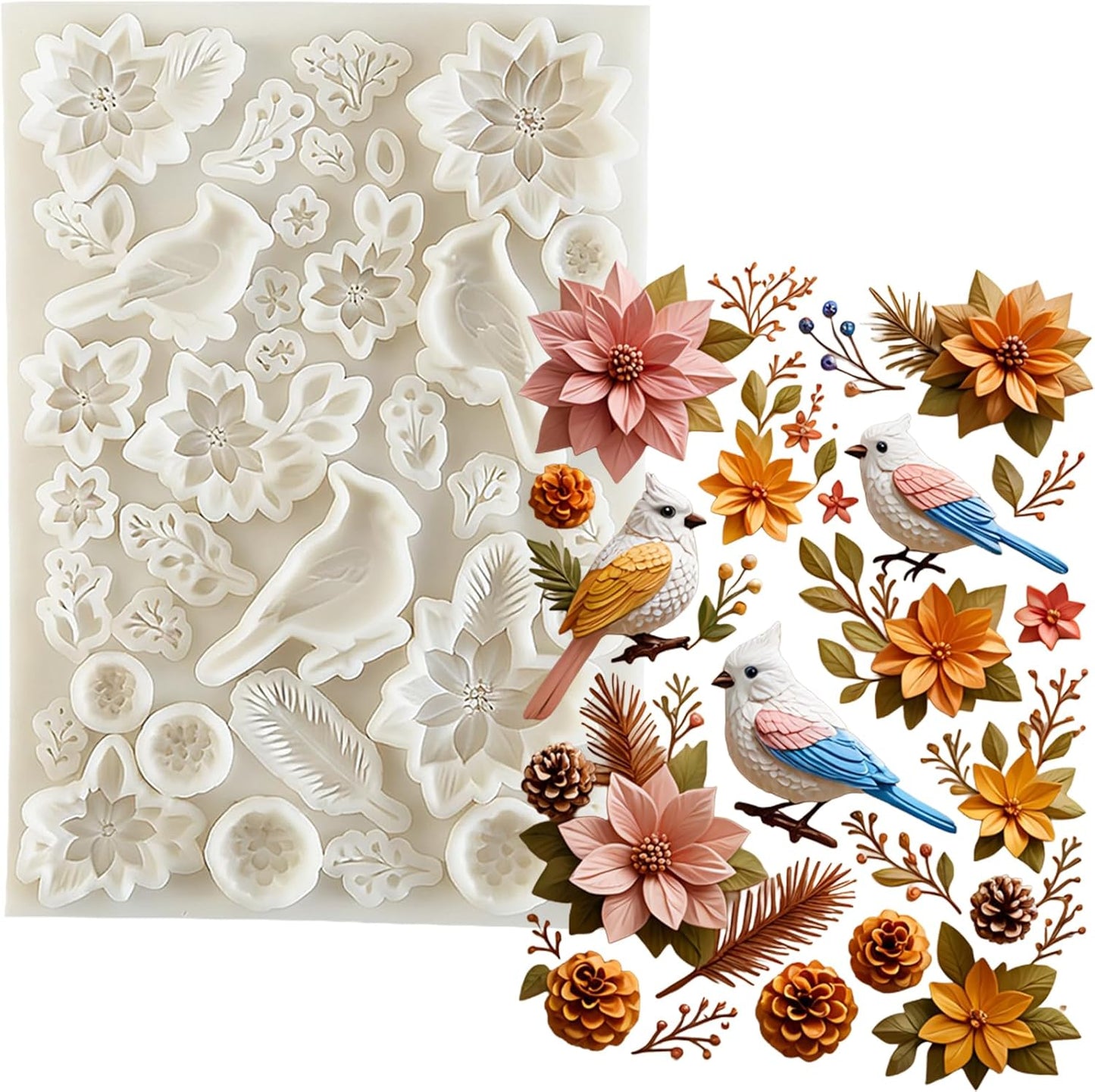 Molde de silicona flor de pascua para decorar pasteles y cupcakes