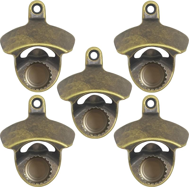 Abridor botellas inox magnético pared bronce antiguo set 5